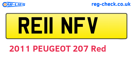 RE11NFV are the vehicle registration plates.