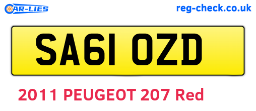 SA61OZD are the vehicle registration plates.