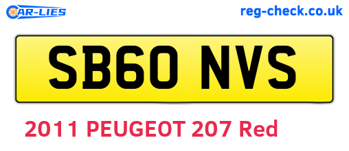 SB60NVS are the vehicle registration plates.