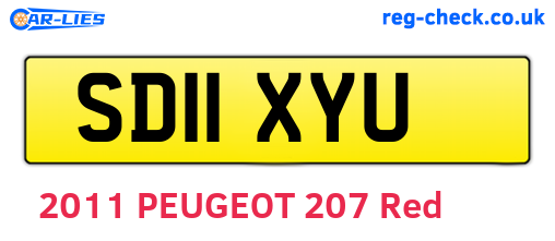 SD11XYU are the vehicle registration plates.