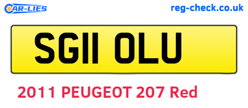 SG11OLU are the vehicle registration plates.