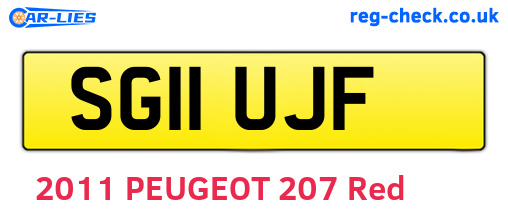 SG11UJF are the vehicle registration plates.