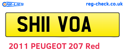 SH11VOA are the vehicle registration plates.