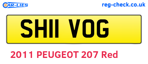 SH11VOG are the vehicle registration plates.