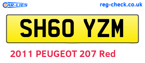 SH60YZM are the vehicle registration plates.