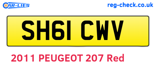 SH61CWV are the vehicle registration plates.