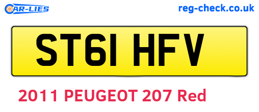 ST61HFV are the vehicle registration plates.