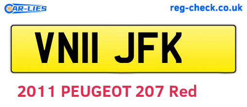 VN11JFK are the vehicle registration plates.