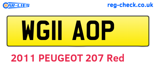 WG11AOP are the vehicle registration plates.