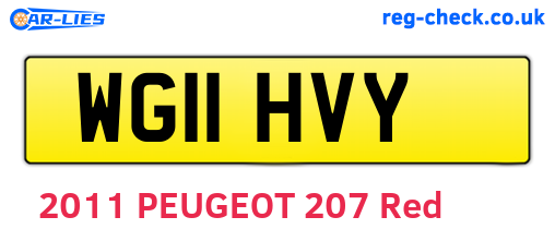 WG11HVY are the vehicle registration plates.