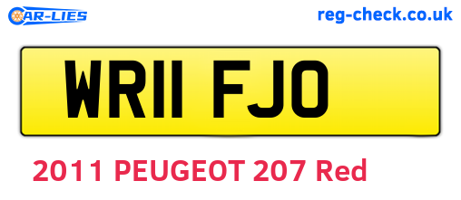 WR11FJO are the vehicle registration plates.