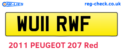 WU11RWF are the vehicle registration plates.