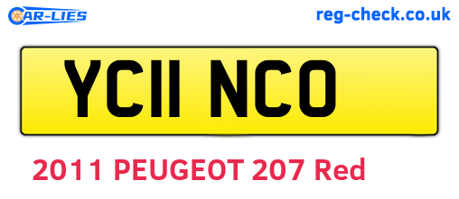 YC11NCO are the vehicle registration plates.