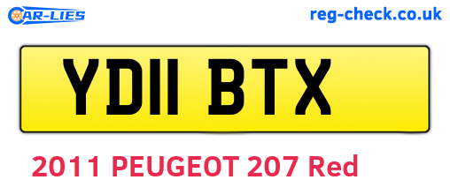 YD11BTX are the vehicle registration plates.