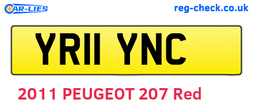 YR11YNC are the vehicle registration plates.