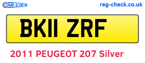 BK11ZRF are the vehicle registration plates.
