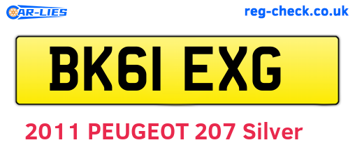 BK61EXG are the vehicle registration plates.