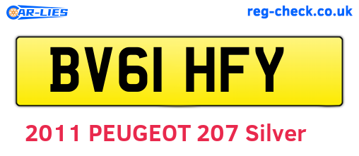 BV61HFY are the vehicle registration plates.