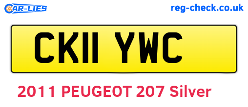 CK11YWC are the vehicle registration plates.