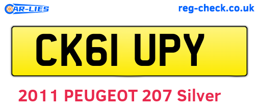 CK61UPY are the vehicle registration plates.