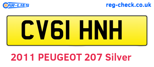 CV61HNH are the vehicle registration plates.