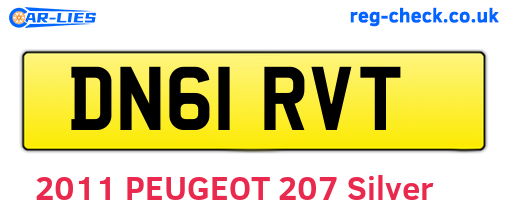 DN61RVT are the vehicle registration plates.