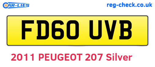 FD60UVB are the vehicle registration plates.