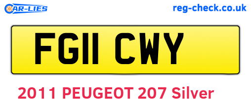 FG11CWY are the vehicle registration plates.