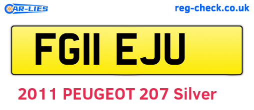 FG11EJU are the vehicle registration plates.