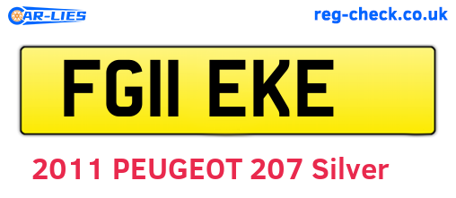 FG11EKE are the vehicle registration plates.