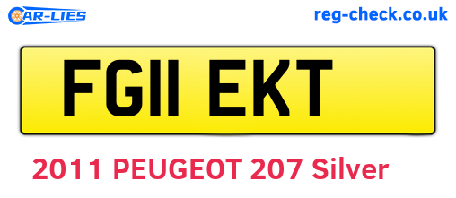 FG11EKT are the vehicle registration plates.