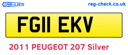 FG11EKV are the vehicle registration plates.
