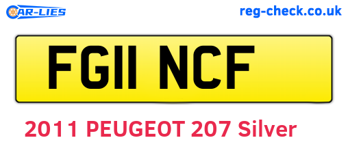FG11NCF are the vehicle registration plates.
