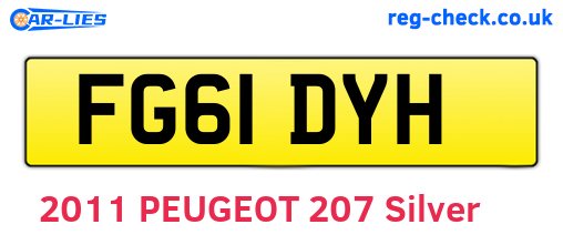 FG61DYH are the vehicle registration plates.
