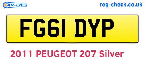 FG61DYP are the vehicle registration plates.