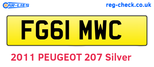 FG61MWC are the vehicle registration plates.