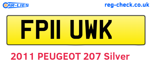 FP11UWK are the vehicle registration plates.