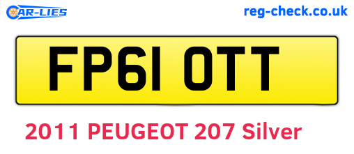 FP61OTT are the vehicle registration plates.