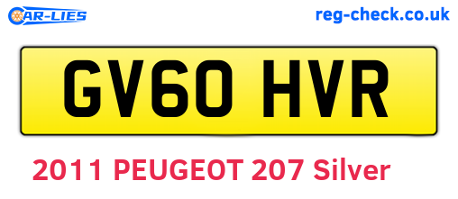 GV60HVR are the vehicle registration plates.
