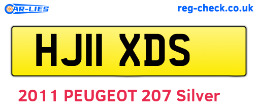HJ11XDS are the vehicle registration plates.