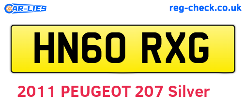 HN60RXG are the vehicle registration plates.