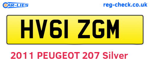 HV61ZGM are the vehicle registration plates.