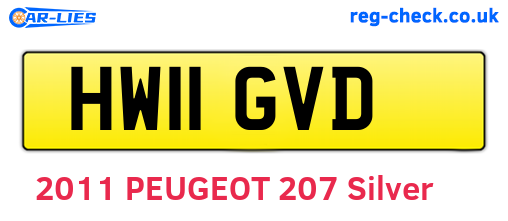 HW11GVD are the vehicle registration plates.