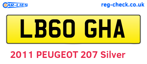 LB60GHA are the vehicle registration plates.