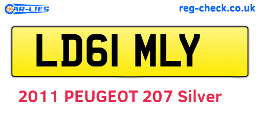 LD61MLY are the vehicle registration plates.