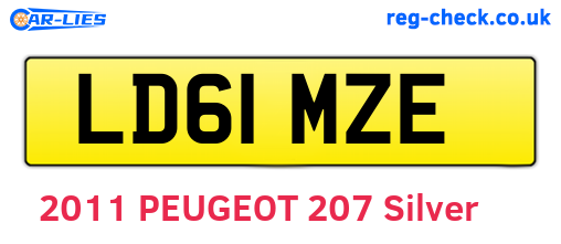 LD61MZE are the vehicle registration plates.