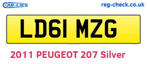 LD61MZG are the vehicle registration plates.