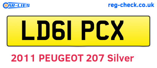 LD61PCX are the vehicle registration plates.