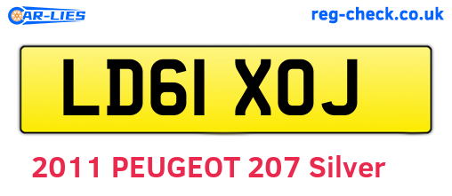 LD61XOJ are the vehicle registration plates.