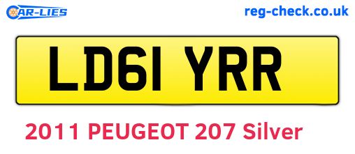 LD61YRR are the vehicle registration plates.